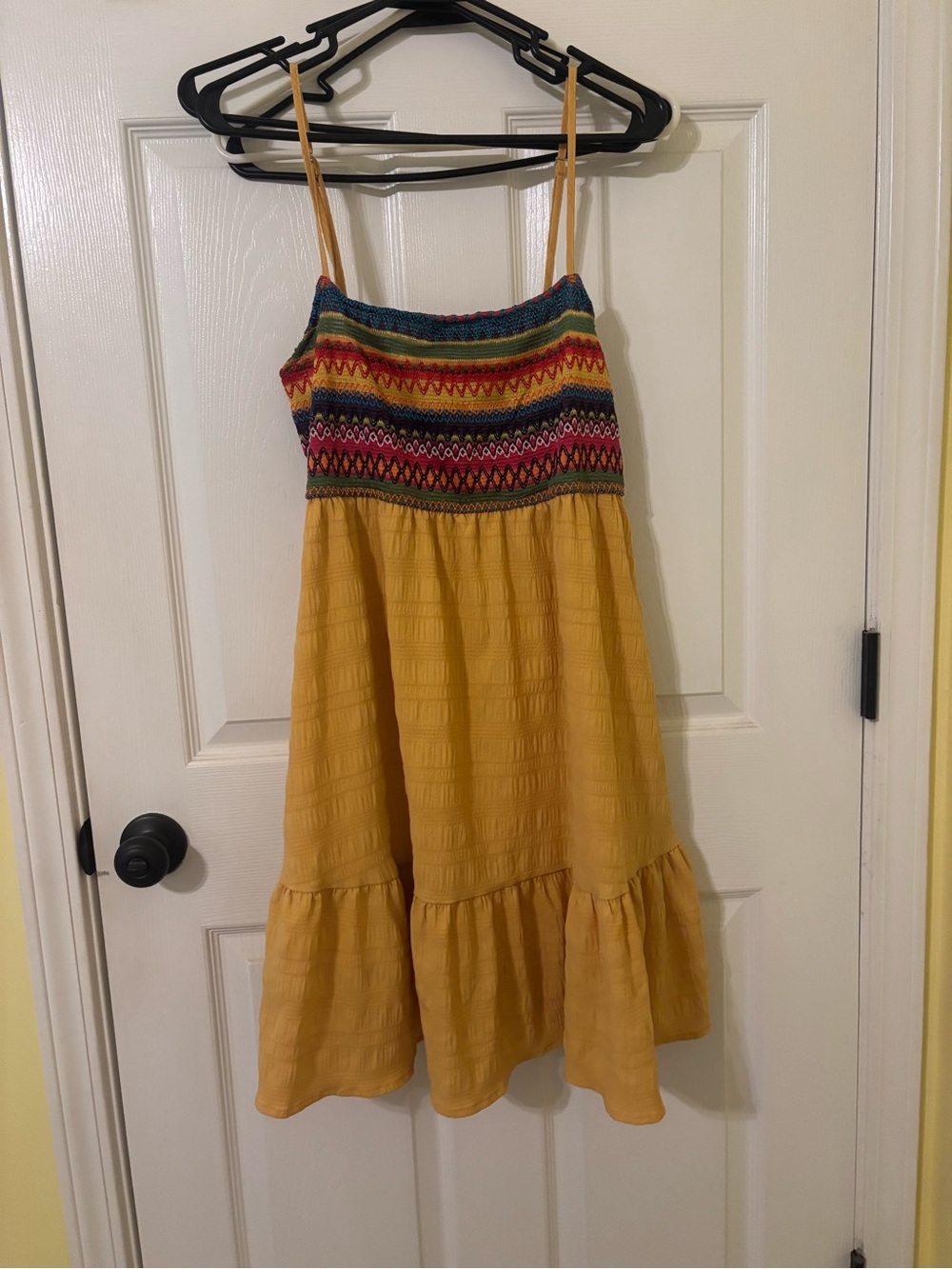 Cupshe Yellow Sundress with Multicolor Smocked Bodice